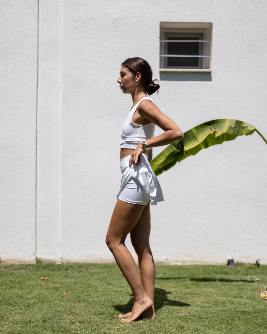 White' Lola Ultra Mini Shorts Skirt